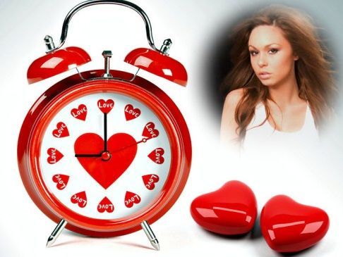 Crear fotomontaje con reloj de corazones